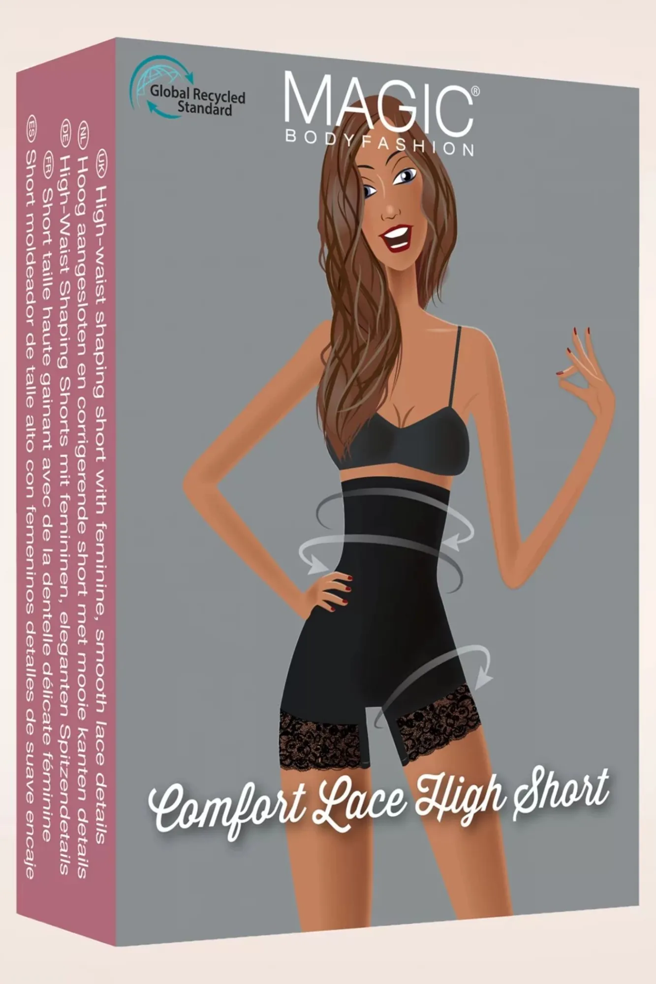 Best Comfort Kanten Hoge Short In Zwart Vrouwen Shapewear