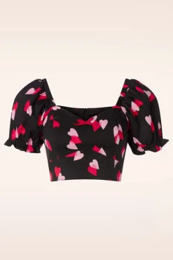 Confetti Crop Top In Zwart Vrouwen Tops