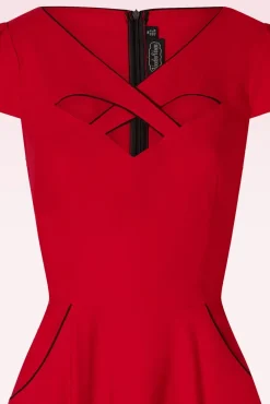 Outlet Connie Swingjurk In Rood Vrouwen Plus Size Jurken