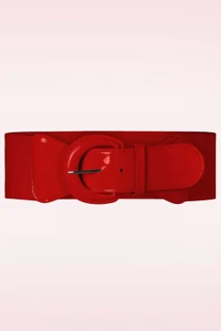 New Corinne Elastische Riem In Rood Vrouwen Riemen