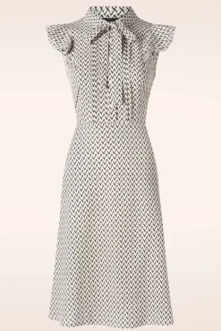 Discount Crepe Flare Jurk In Creme Vrouwen Swing Jurken