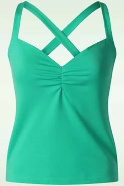 Best Cross Back Top In Turquoise Vrouwen Tops