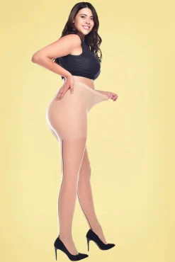 New Curvy Super Stretch Jive Panty In Neutraal Ivoor En Zwart Vrouwen Panty's