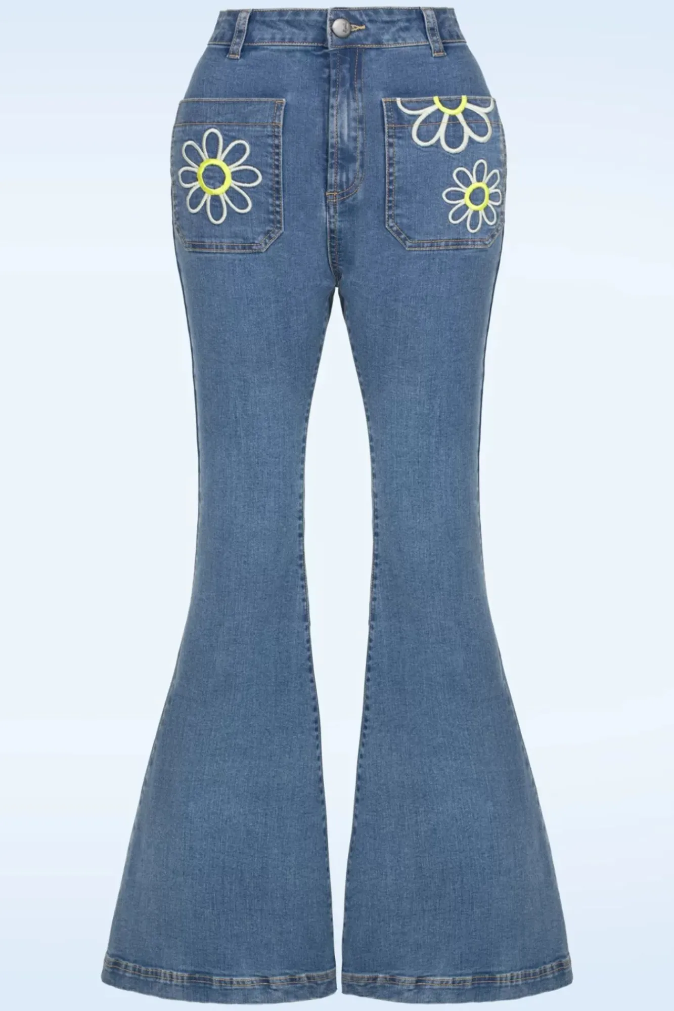 Best Daisy Flower Power Jeans In Licht Blauw Vrouwen Broeken