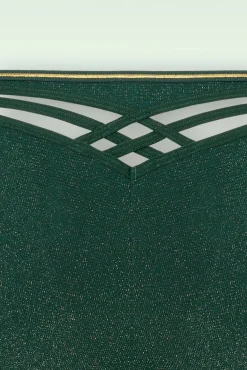 Outlet Dame De Paris Slip In Groen En Goud Vrouwen Lingerie