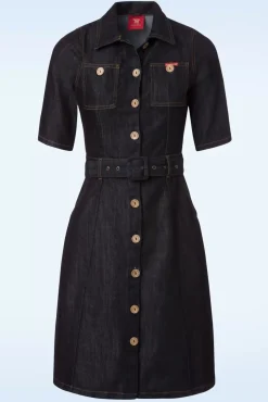 Discount Dames Jeansjurk In Denimblauw Vrouwen Effen Jurken