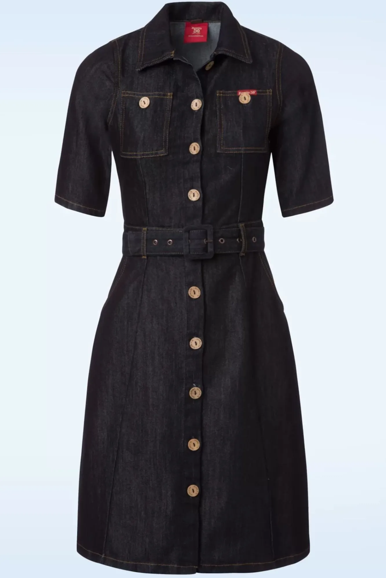 Discount Dames Jeansjurk In Denimblauw Vrouwen Effen Jurken