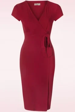 Discount Darcy Pencil Jurk In Donkerrood Vrouwen Plus Size Jurken