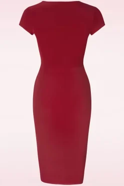 Discount Darcy Pencil Jurk In Donkerrood Vrouwen Plus Size Jurken