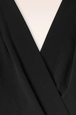 Clearance Darla Overslag Blouse In Zwart Vrouwen Blouses