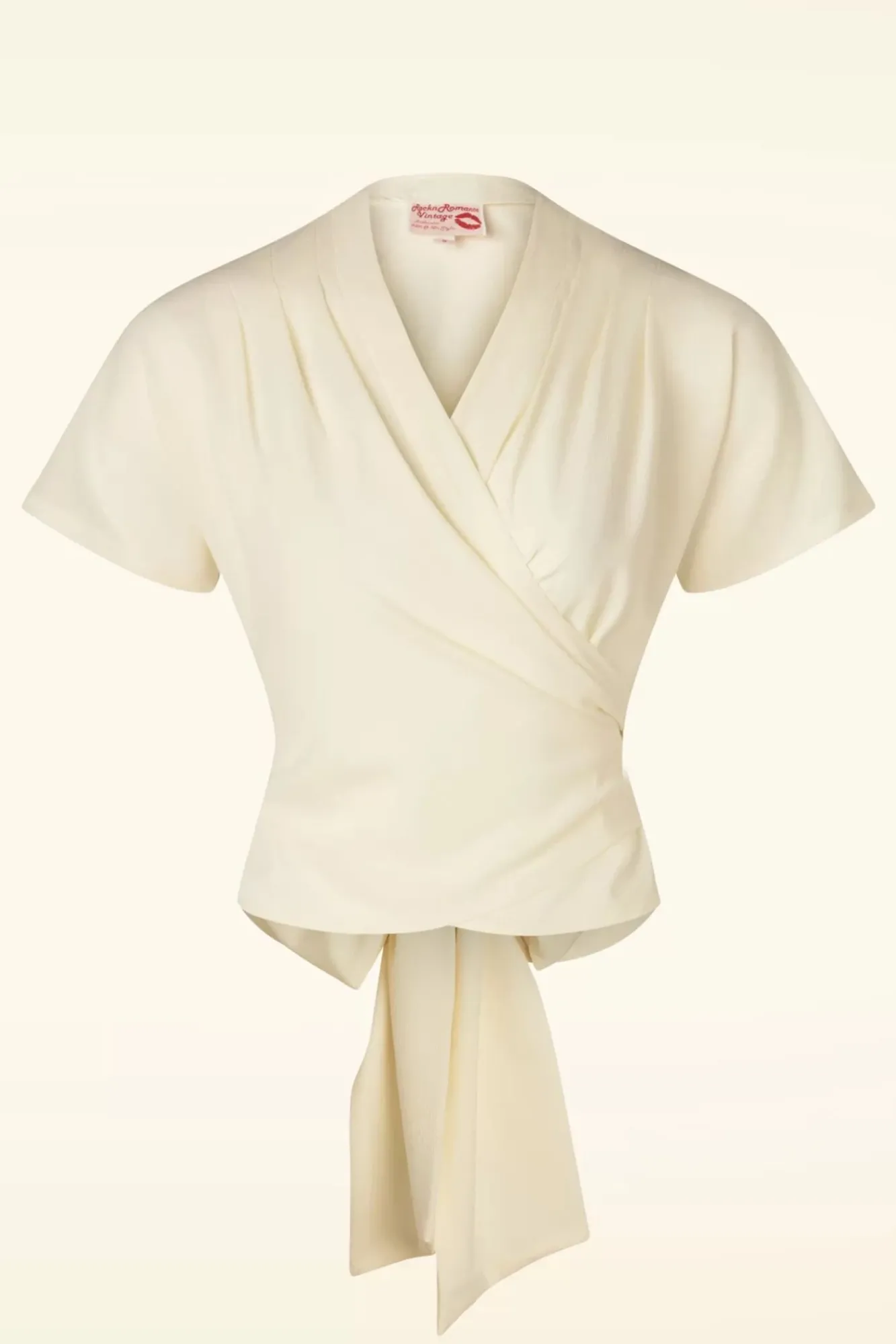 Outlet Darla Wikkelblouse Met Korte Mouwen In Antiek Wit Vrouwen Blouses