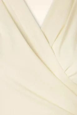 Outlet Darla Wikkelblouse Met Korte Mouwen In Antiek Wit Vrouwen Blouses