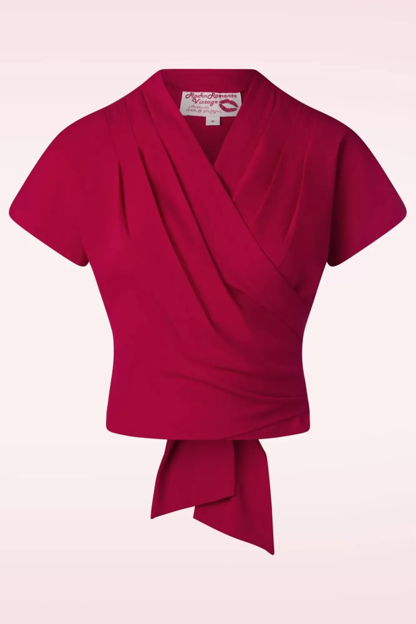 Darla Wikkelblouse Met Korte Mouwen In Rood Vrouwen Blouses