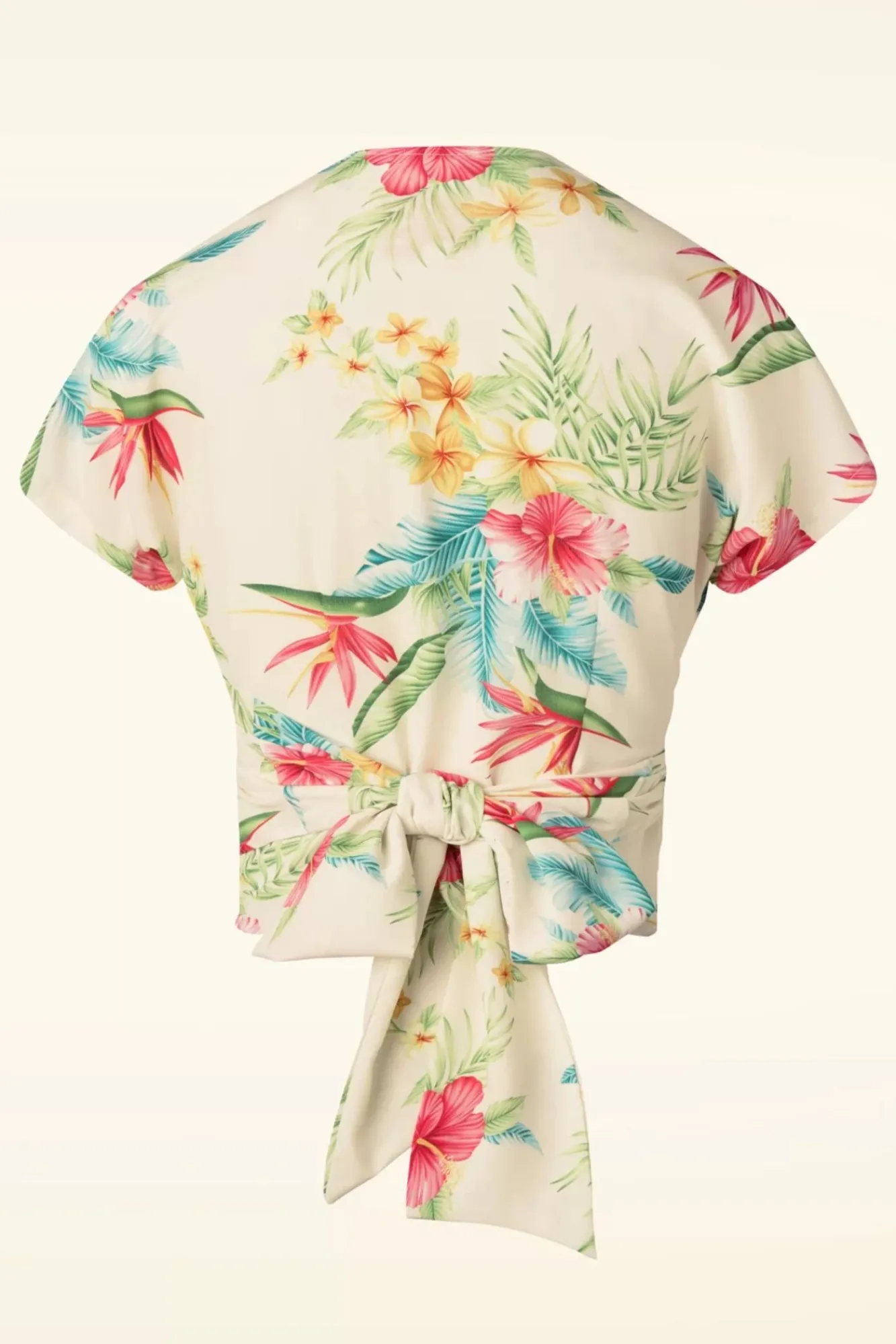 Discount Darla Wikkelblouse Met Korte Mouwen In Honolulu Naturel Vrouwen Blouses