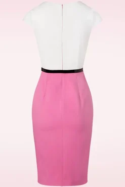 Hot De Sienna Pencil Jurk In Flamingoroze En Wit Vrouwen Plus Size Jurken