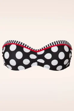 Best Debra Halterbikinitop Met Polkadotstrepen In Zwart En Wit Vrouwen Bikini's