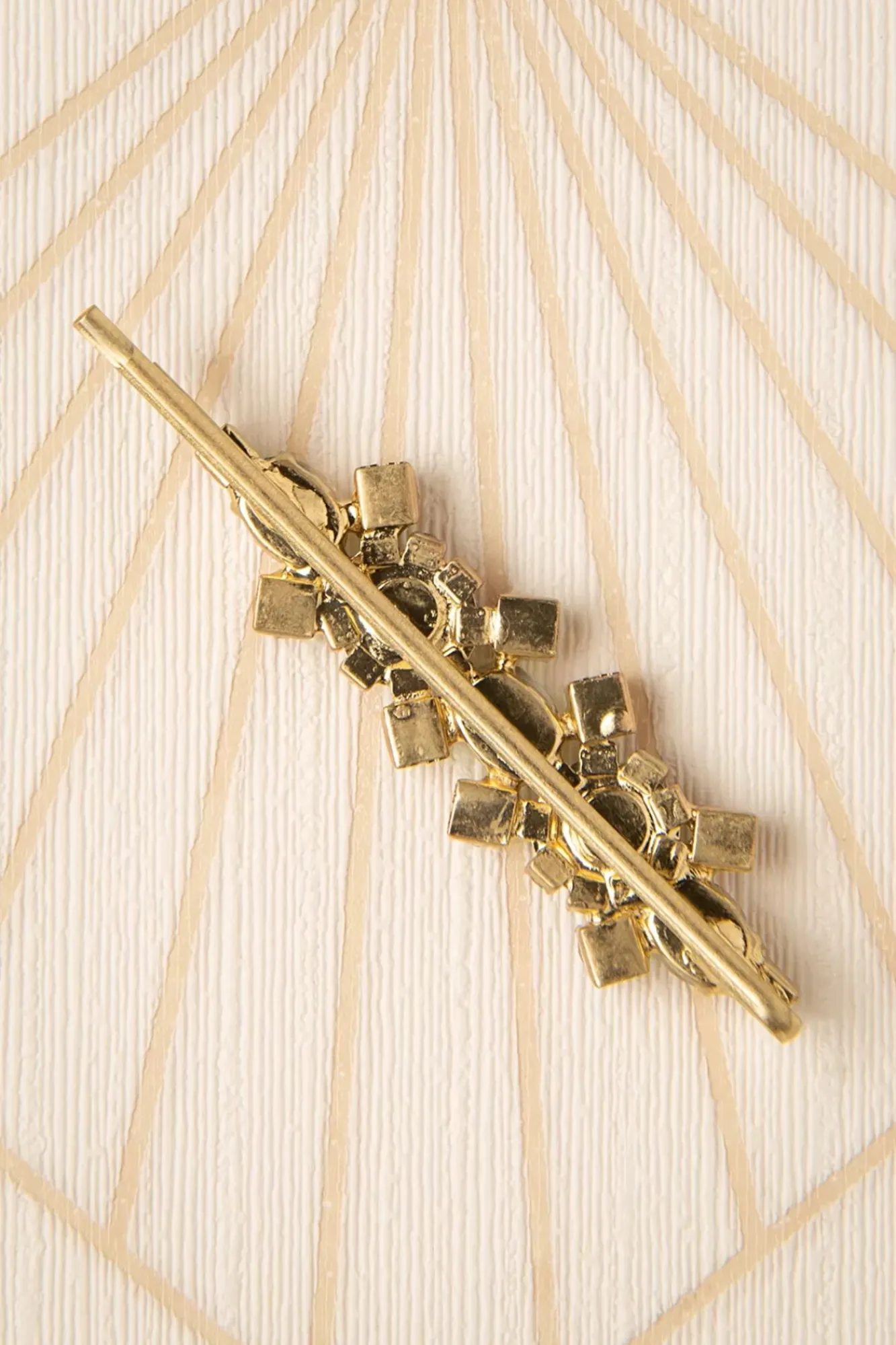 Clearance Deco Crystal Stone Haarspeld In Goud Vrouwen Haaraccessoires