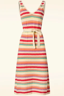 Outlet Deep V Gebreide Jurk Hadley In Creme Vrouwen A Lijn Jurken