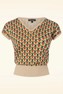 Sale Deep V Top Indy In Creme Vrouwen Truitjes
