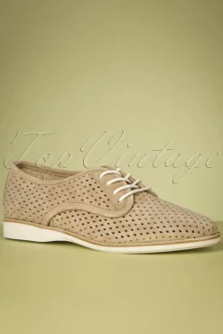 Discount Derby Punch Schoenen In Walnoot Vrouwen Veterschoenen