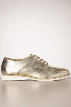 Outlet Derby Super Soft Schoenen In Lichtgoud Vrouwen Veterschoenen