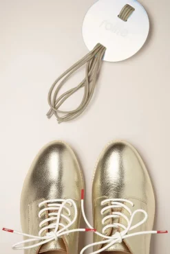 Outlet Derby Super Soft Schoenen In Lichtgoud Vrouwen Veterschoenen