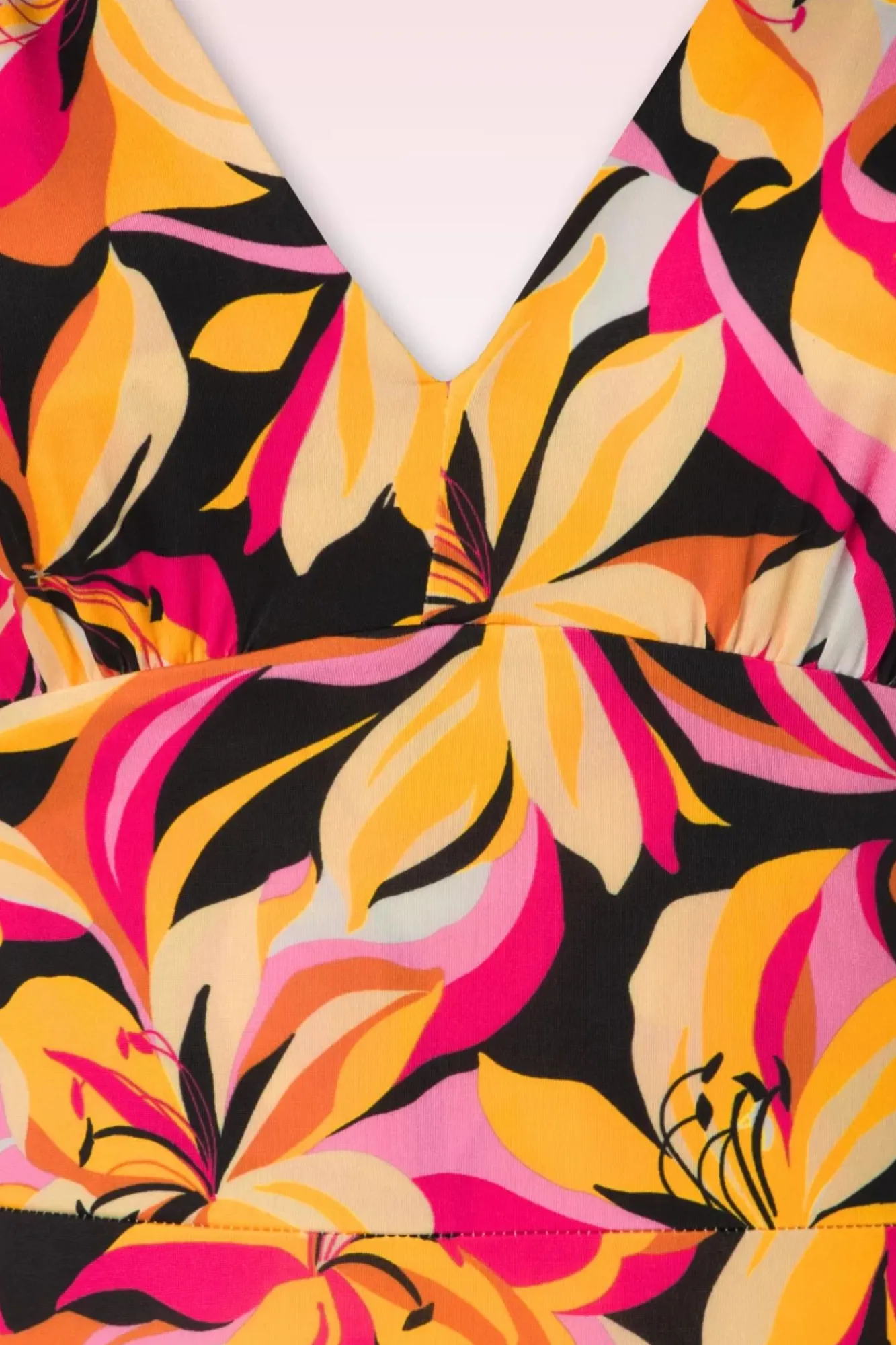 New Deveny Abstract Floral Maxi Jurk In Roze En Geel Vrouwen Plus Size Jurken