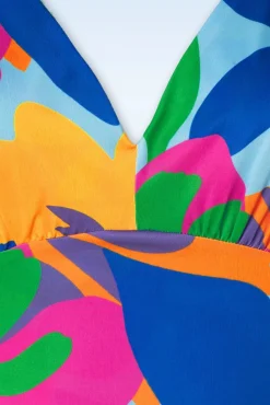 Online Deveny Abstract Maxi Jurk In Multi Vrouwen Plus Size Jurken