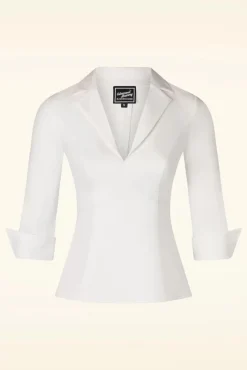 Discount Dianne Blouse In Crispy Wit Vrouwen Blouses