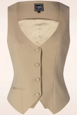 Hot Dianne Gilet In Beige Vrouwen Jassen