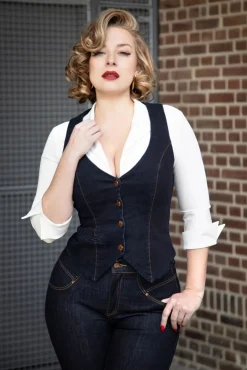 Dianne Gilet In Denim Blauw Vrouwen Jassen