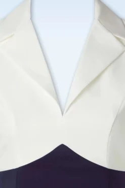 Dianne Pencil Jurk In Wit En Marineblauw Vrouwen Plus Size Jurken