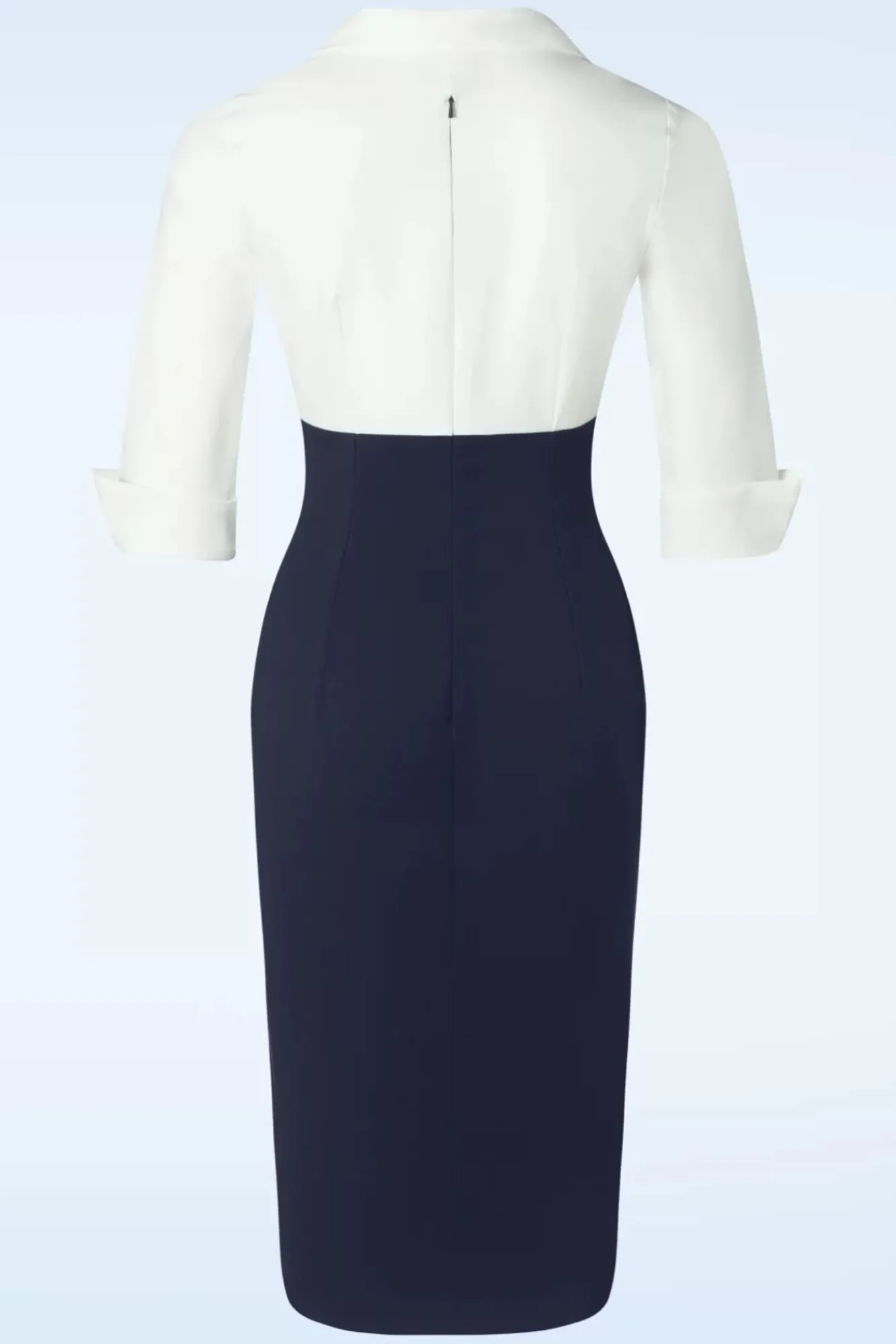 Dianne Pencil Jurk In Wit En Marineblauw Vrouwen Plus Size Jurken
