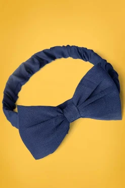 New Dionne Bow-Hoofdband In Marineblauw Vrouwen Haaraccessoires