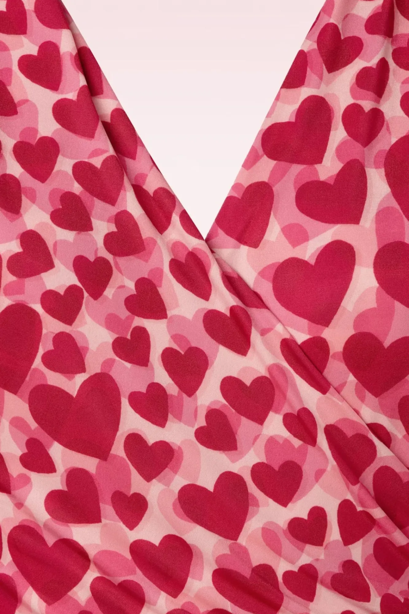 Discount Ditsy Heart Swingjurk In Rood En Roze Vrouwen Plus Size Jurken