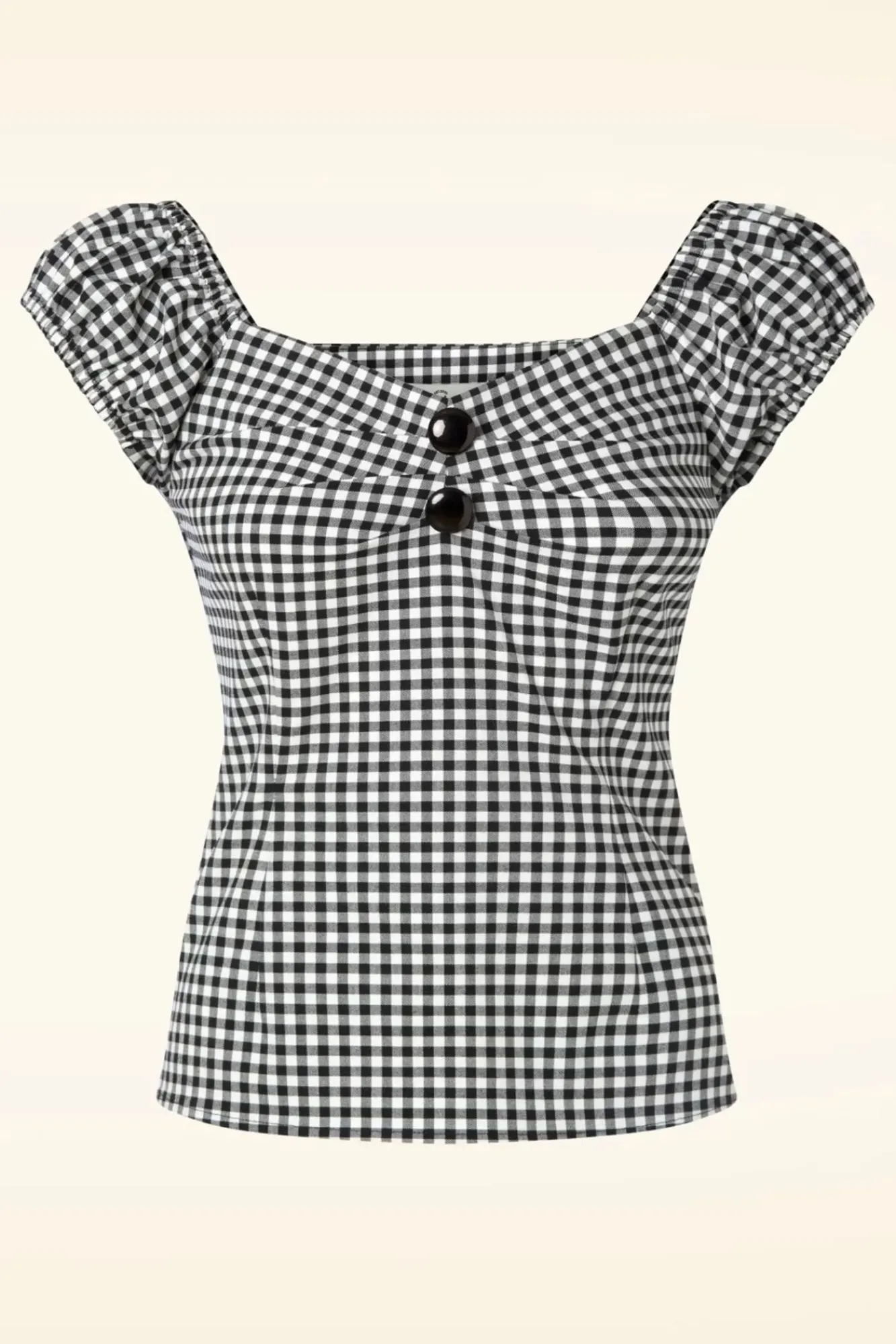 Clearance Dolores Gingham Top In Zwart En Wit Vrouwen Tops