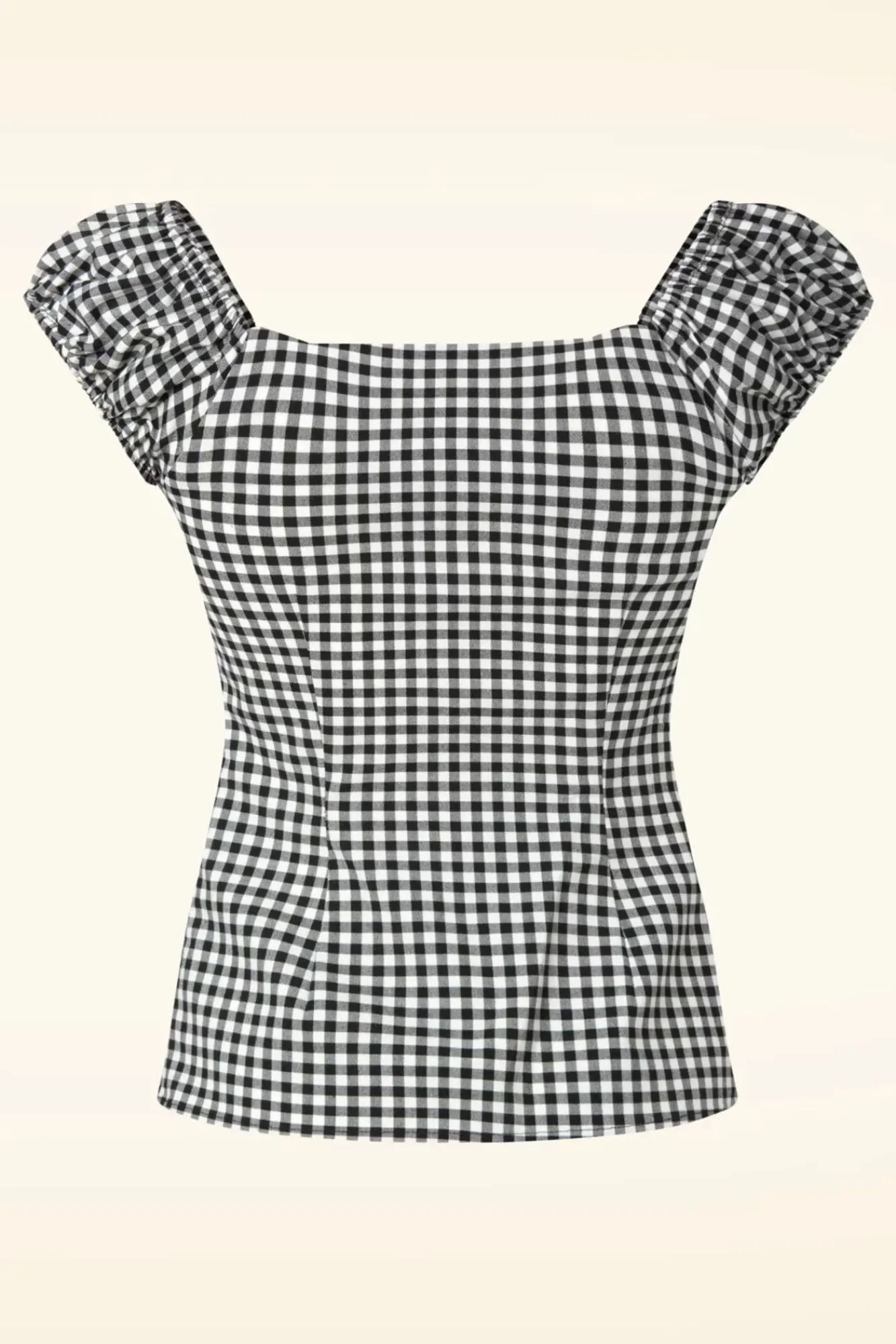 Clearance Dolores Gingham Top In Zwart En Wit Vrouwen Tops