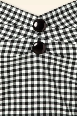 Clearance Dolores Gingham Top In Zwart En Wit Vrouwen Tops