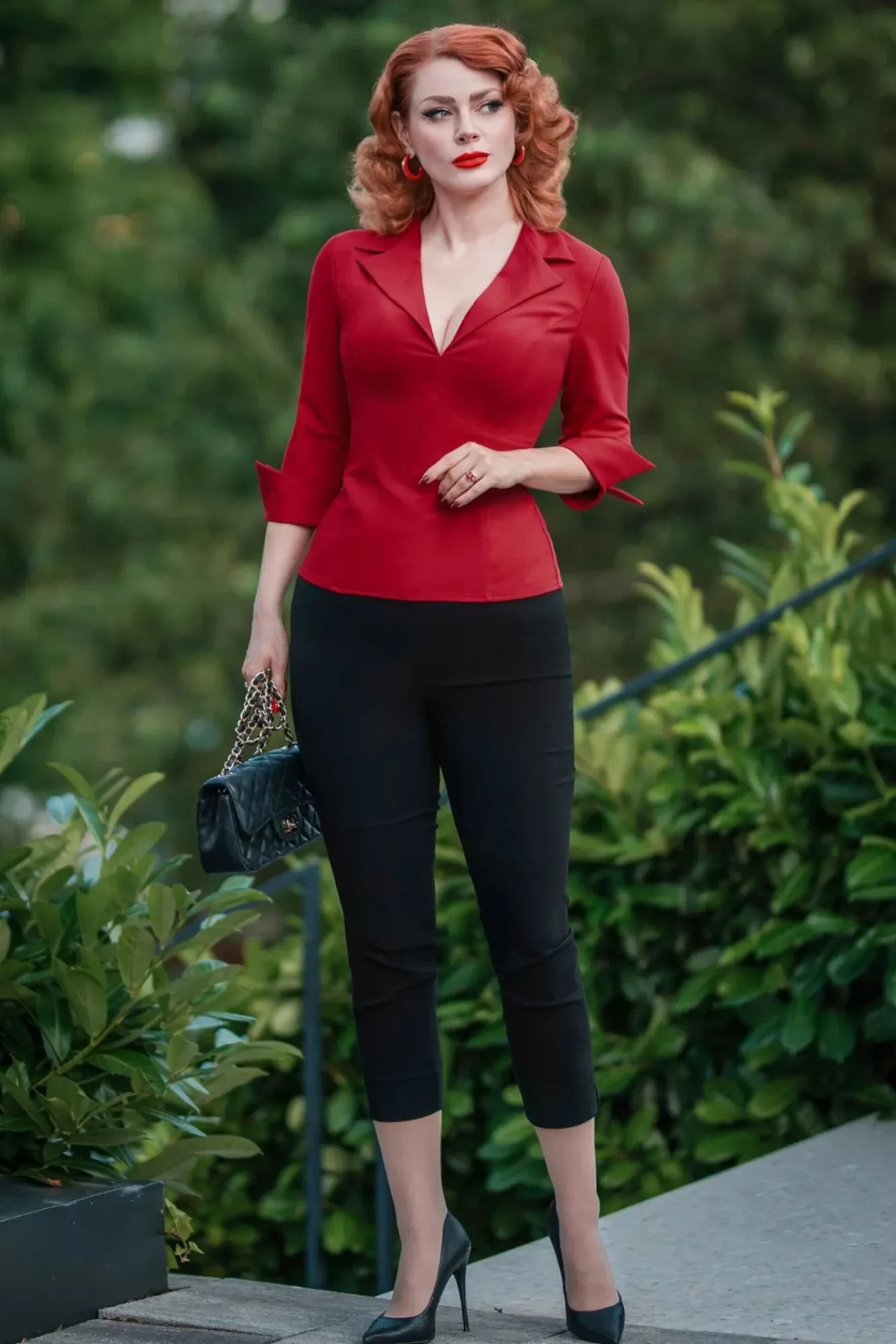 Donna Capribroek In Zwart Vrouwen Broeken