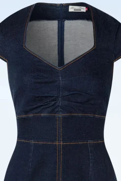 Dorothy Pencil Jurk In Blauw Vrouwen Plus Size Jurken