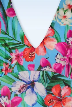 Discount Dory Tropical Pencil Jurk In Blauw Vrouwen Plus Size Jurken