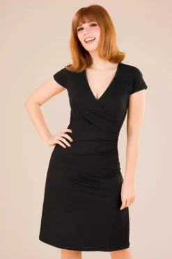 Sale Ecovero Classic Overslagjurk In Zwart Vrouwen Plus Size Jurken