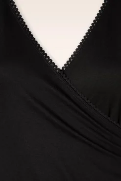 Sale Ecovero Classic Overslagjurk In Zwart Vrouwen Plus Size Jurken