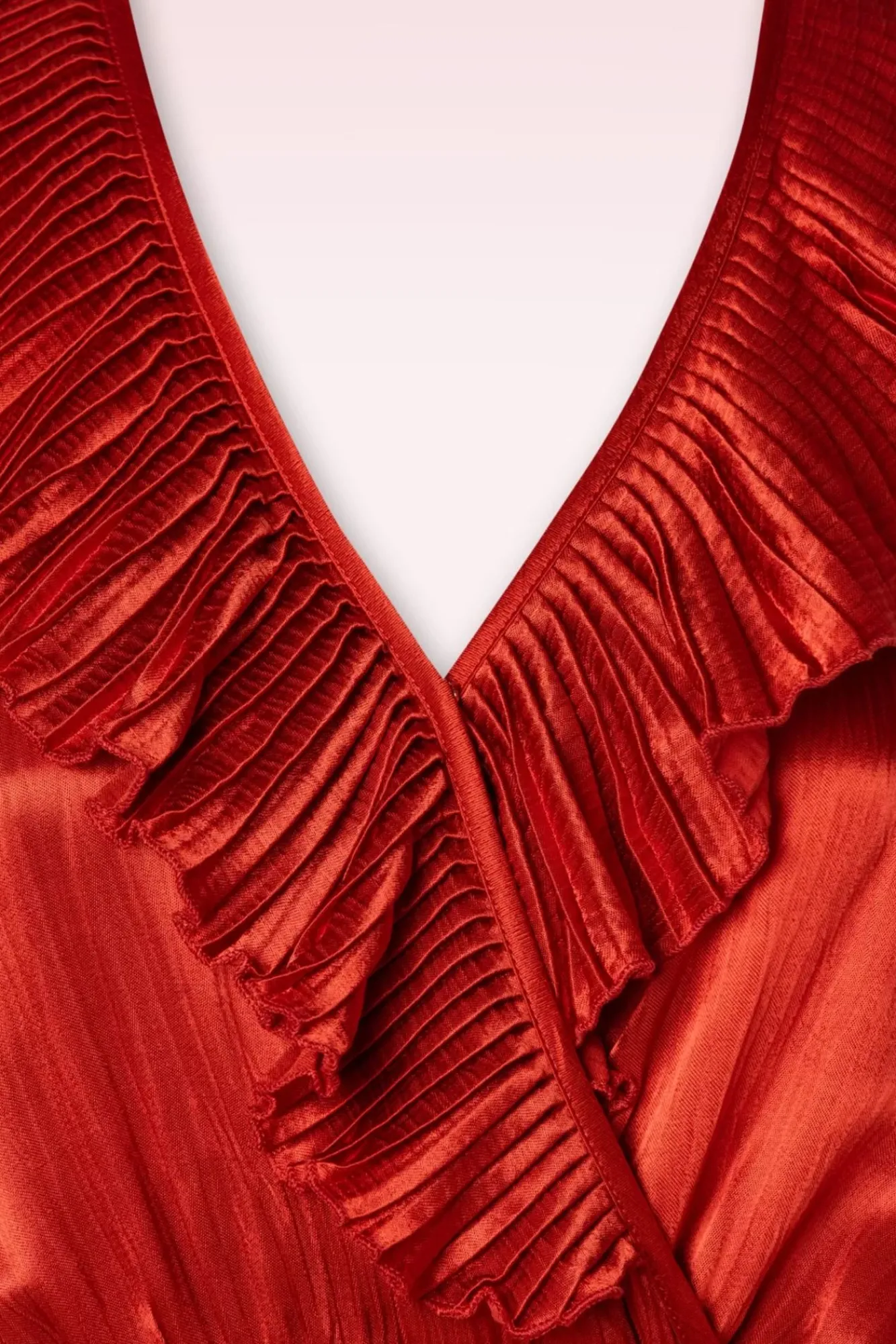 Sale Edith Frills Jurk In Roestrood Vrouwen Midi Jurken