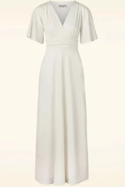 Clearance Eleanor Glitter Maxi Jurk In Egret Vrouwen Maxi Jurken