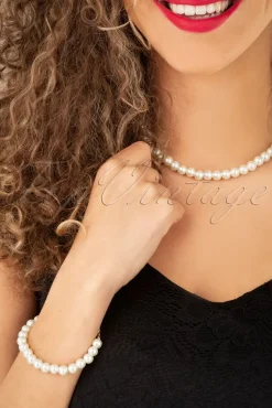 Hot Elegante Parelarmband In Ivoor Vrouwen Sieraden