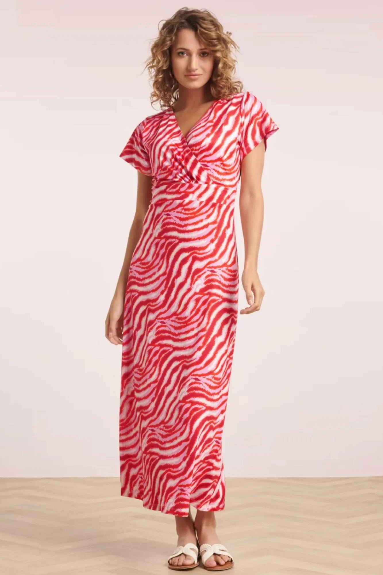 Best Elena Maxi Jurk In Roze En Rood Vrouwen Plus Size Jurken