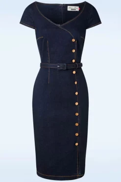 Outlet Eliose Pencil Jurk In Blauw Vrouwen Plus Size Jurken