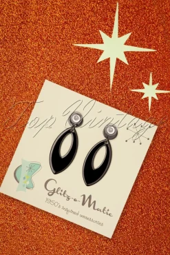 Outlet Ellips Oorbellen In Zwart Vrouwen Sieraden