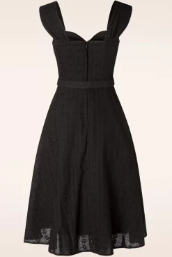 Embroidery Summer Flare Jurk In Zwart Vrouwen Plus Size Jurken